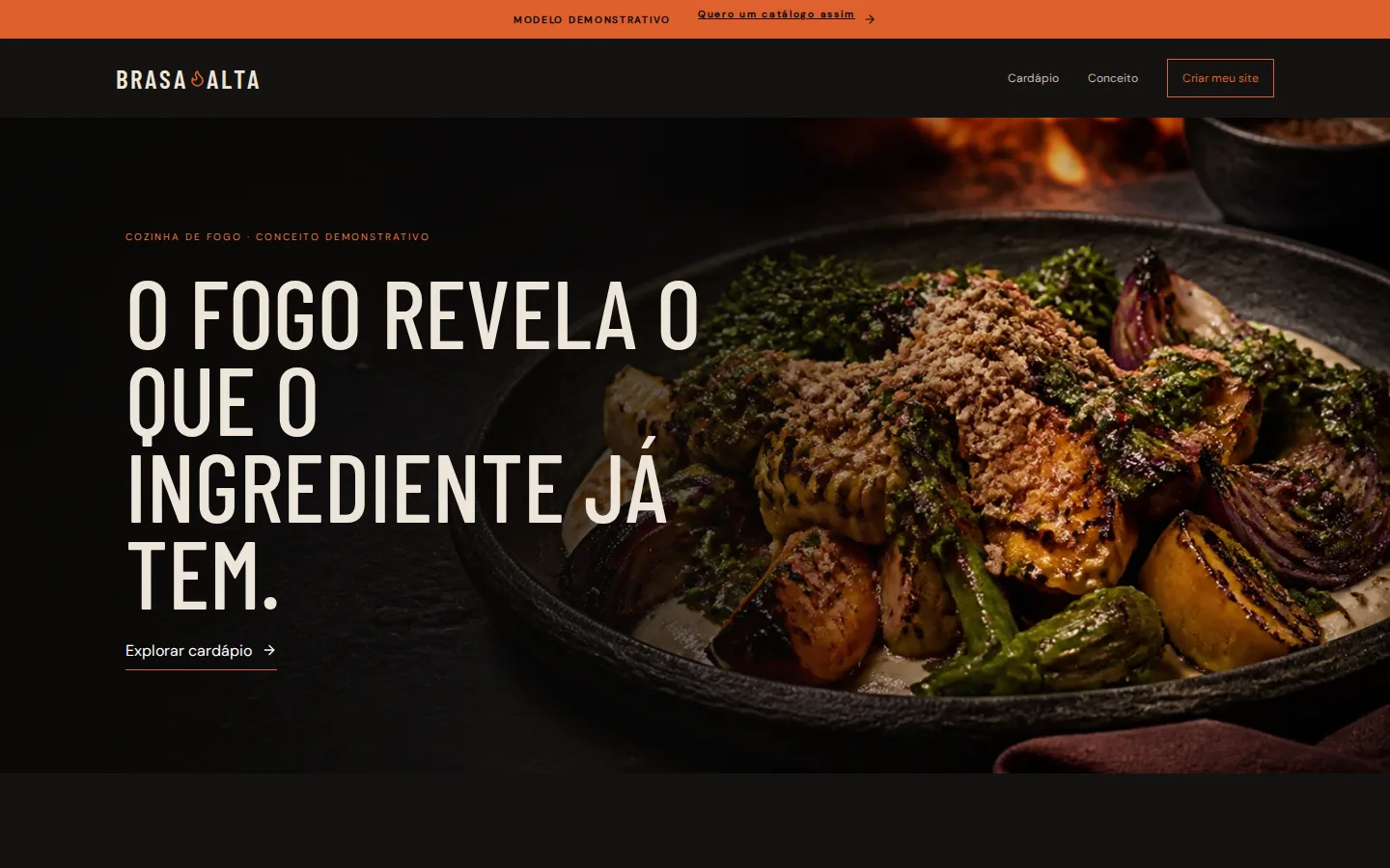 Catálogo gastronômico demonstrativo Brasa Alta